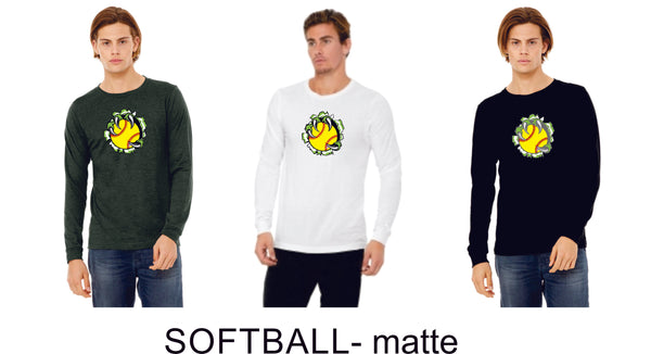 Raptors Softball Long Sleeve Tee- 3 Colors