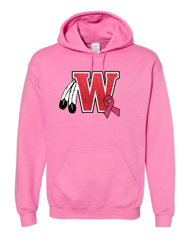 Warriors Pink Basic Hoodie- Matte and Glitter