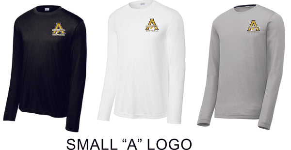 AHS Softball Wicking Long Sleeve Tee- Youth, Ladies, Adult Sizes - 5 Designs