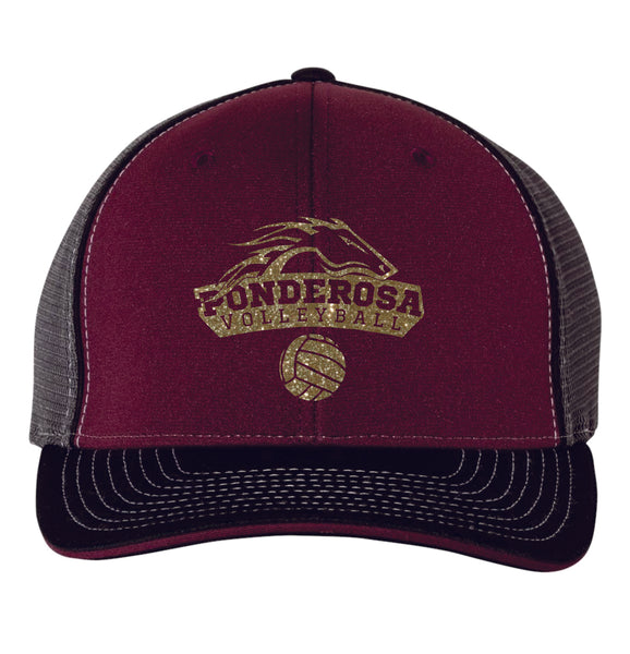 Pondo VOLLEYBALL Richardson Fitted Sportsmesh Hat - Matte or Gitter