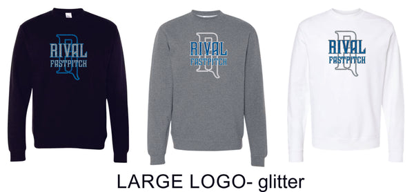 Rival Fastpitch Crewneck Sweatshirt- matte and glitter