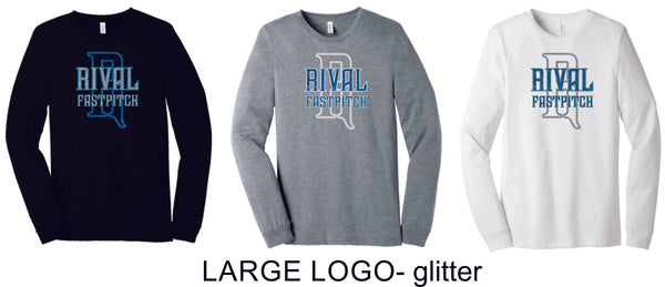 Rival Fastpitch Unisex Long Sleeve Tee-Matte or Glitter