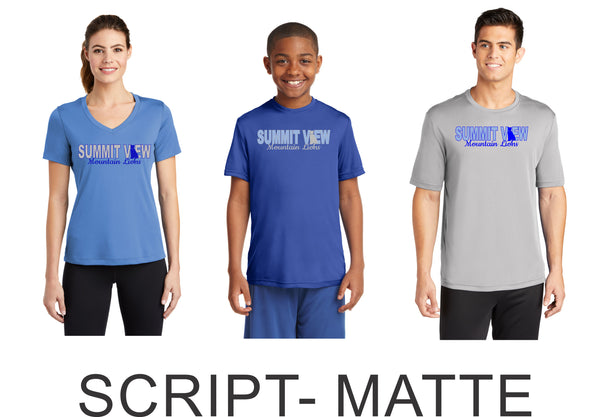 Summit View Wicking Tee- Youth, Ladies, Adult Sizes
