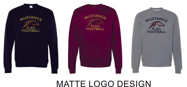 Pondo Flag Football Crewneck Sweatshirt-Matte and Glitter Designs