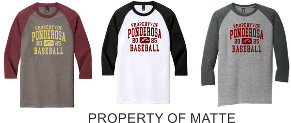 Pondo Baseball Unisex Raglan Tee- 12 Designs- Matte or Glitter