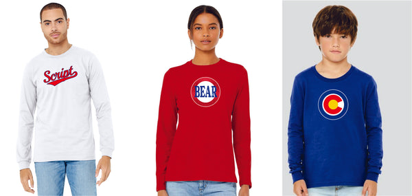 Parker Bears Long Sleeve Tee- Youth, Ladies, Unisex sizes