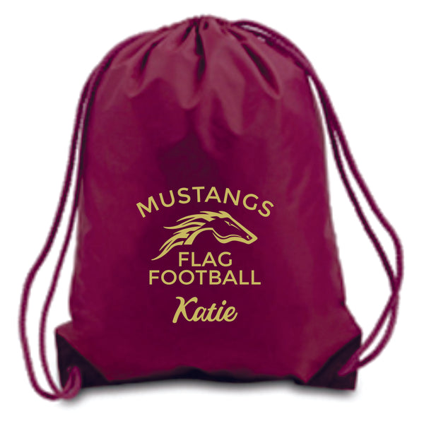 Pondo Flag Football Drawstring Backpack-Matte or Glitter