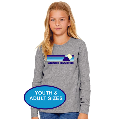 Wildcat Mountain Bella Canvas Long Sleeve Tee- Navy or Grey