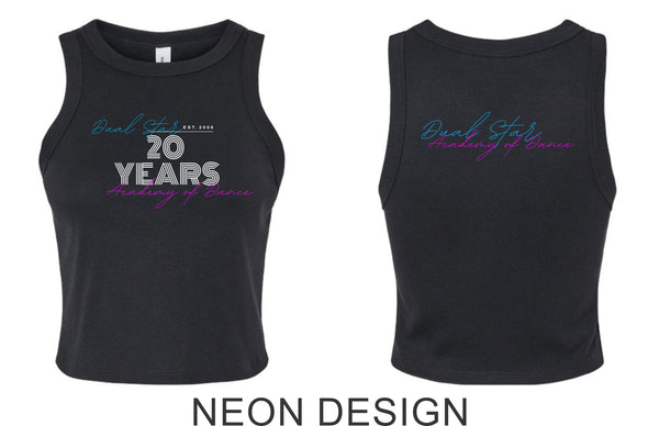 Dual Star 20th ANNIVERSARY Tank- Ladies, Youth- 6 Designs