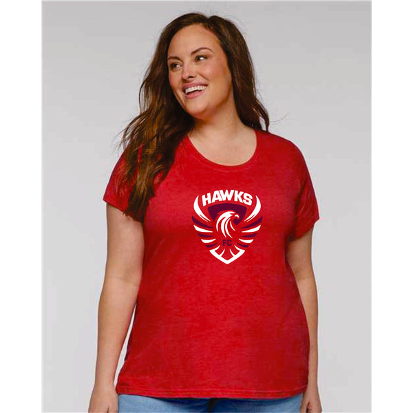 Colorado Hawks Soccer Curvy Ladies Tee- Matte or Glitter