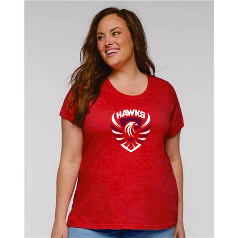 Colorado Hawks Soccer Curvy Ladies Tee- Matte or Glitter