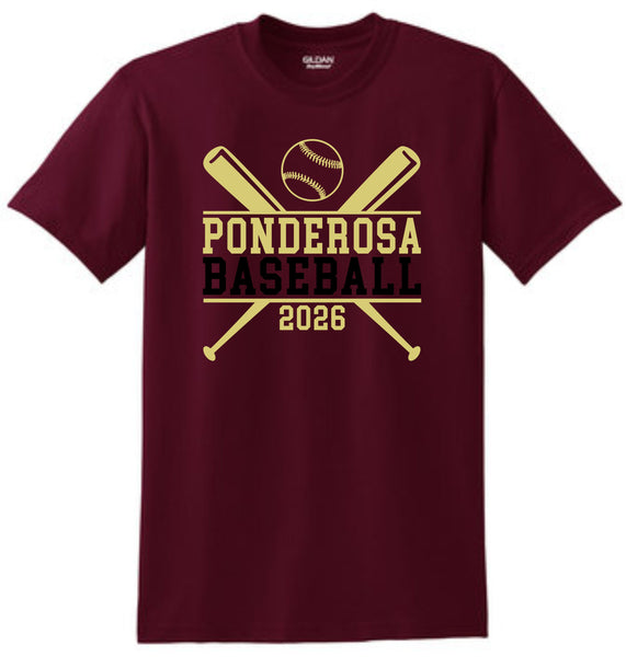 Pondo Baseball Basic BATS Tee- Matte or Glitter