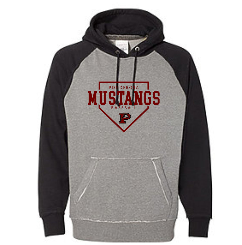 Pondo Baseball Vintage Heathered Hoodie- 12 Designs- Matte or Glitter