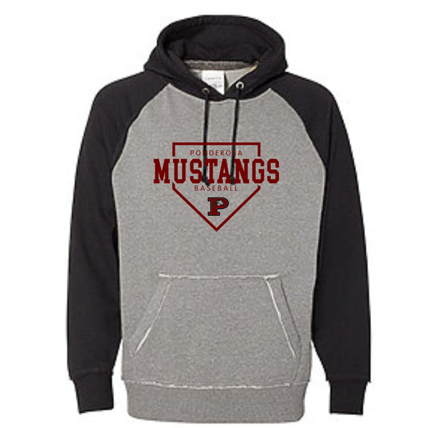 Pondo Baseball Vintage Heathered Hoodie- 12 Designs- Matte or Glitter