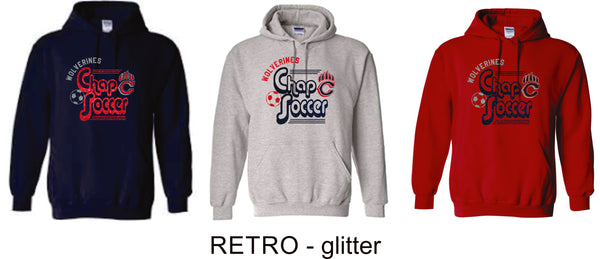 Chap Soccer Hooded Sweatshirt- 6 Designs- Matte and Glitter