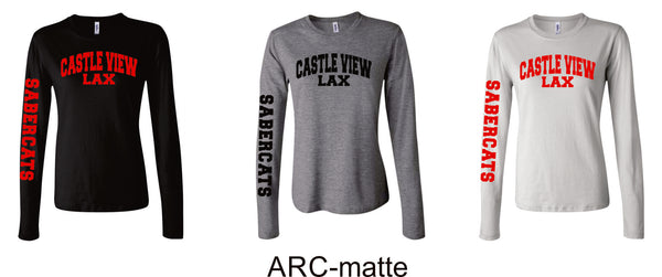 Castle View LAX Ladies Bella Canvas Long Sleeve Tee- 4 Designs