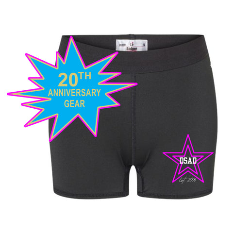 Dual Star 20th ANNIVERSARY Shorts- Ladies & Youth Sizes- 3 Designs
