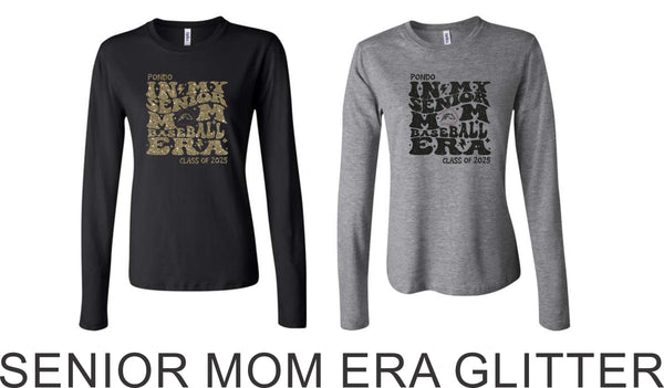 Pondo Baseball Ladies Long Sleeve Tee -MOM ERA and SENIOR MOM ERA designs