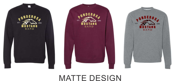 Pondo BAND Crewneck Sweatshirt-Matte and Glitter Designs