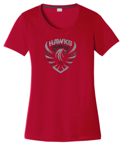 CO Hawks Soccer Ladies Sport-Tek Wicking Tee - Matte or Glitter