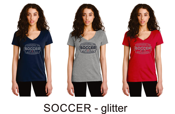 Chap Soccer Ladies Tee- 6 designs- Matte or Glitter
