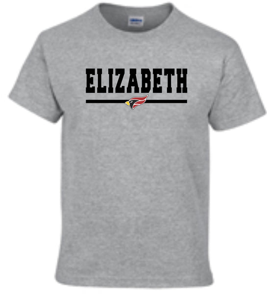 Elizabeth HS Basic Tee BAR Design- Matte or Glitter