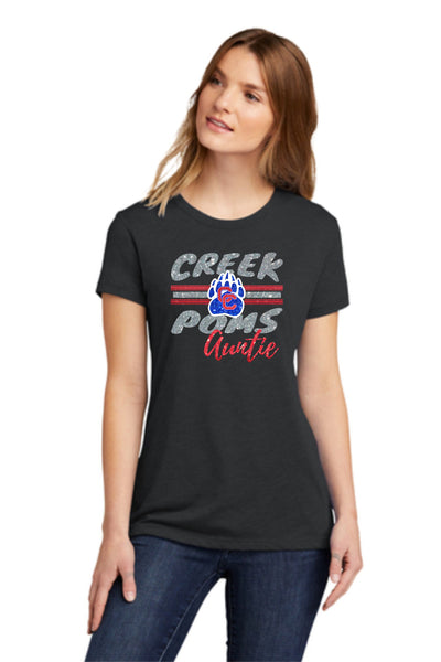 Creek Poms PAW Tee- matte and glitter