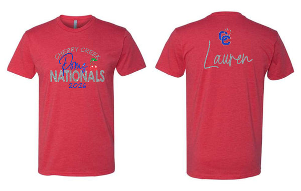 Creek Poms 2026 NATIONALS Tee- matte and glitter