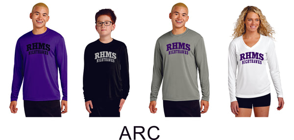 RHMS Wicking Long Sleeve Tee- Youth, Ladies, Adult Sizes -NEW DESIGNS