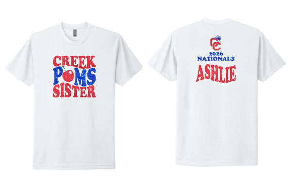 Creek Poms 2026 WAVY Tee- matte and glitter