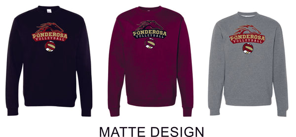 Pondo VOLLEYBALL Crewneck Sweatshirt-Matte and Glitter Designs