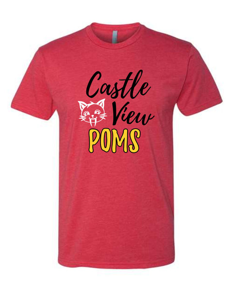 Castle View Poms CAT Design Tee- 3 Colors