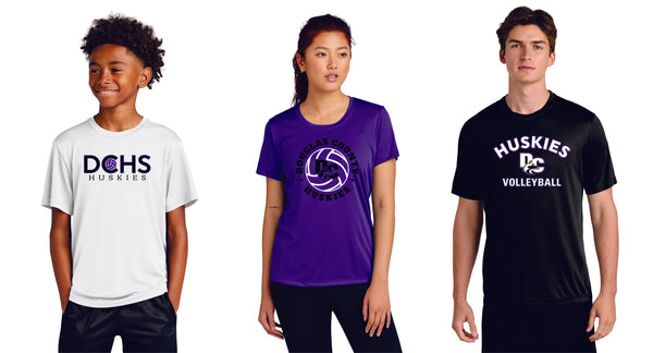 DCHS Volleyball Wicking Short Sleeve Tee - 4 Designs