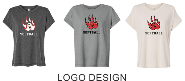 CV Softball Ladies Vintage Wash Tee- 3 designs