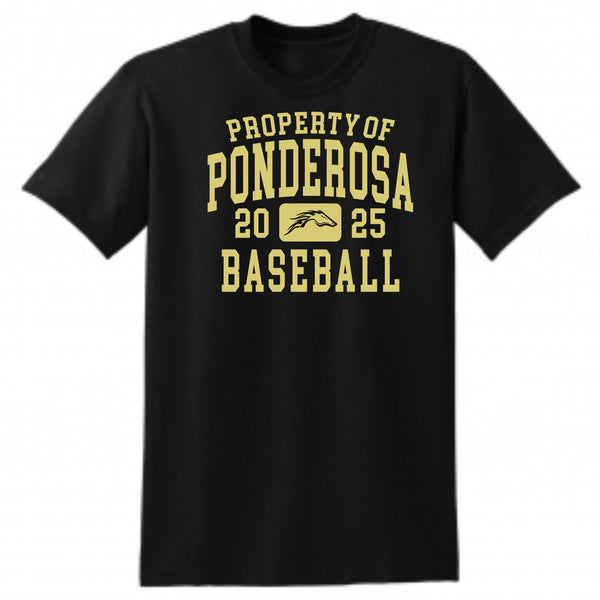 Pondo Baseball Basic PROPERTY OF Tee- Matte or Glitter