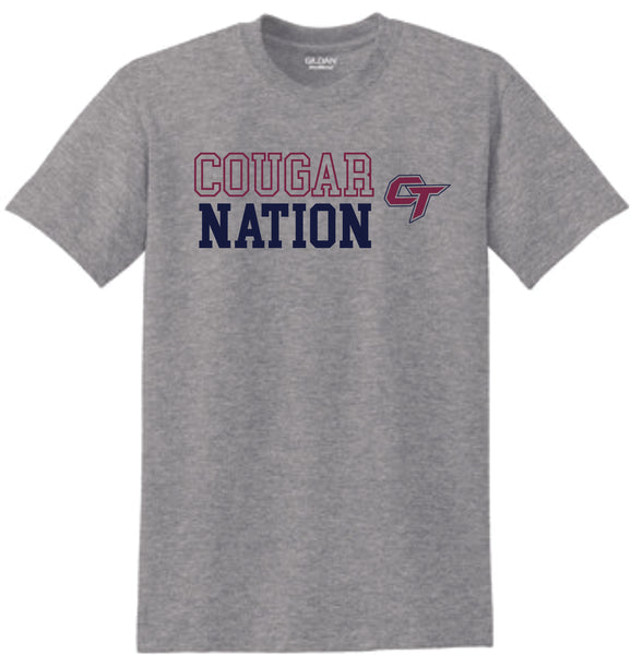 CT Cougars NATION DESIGN Basic Tee- Matte or Glitter