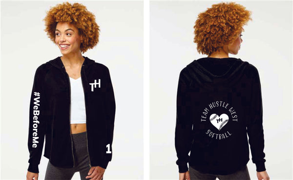 Team Hustle West Ladies Zip Up Hoodie- 3 Designs