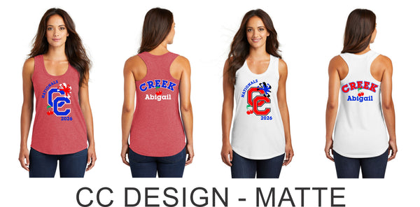 Creek Poms 2026 Triblend Ladies Tank- 4 Designs