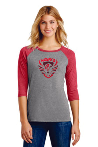 Colorado Hawks Soccer Ladies Raglan- Matte or Glitter
