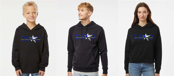 Dual Star ONE SIDED Hoodie- Ladies, Youth, and Unisex
