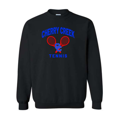 Creek Tennis Black LARGE RACQUET Crewneck Sweatshirt