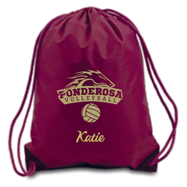 Pondo VOLLEYBALL Drawstring Backpack-Matte or Glitter