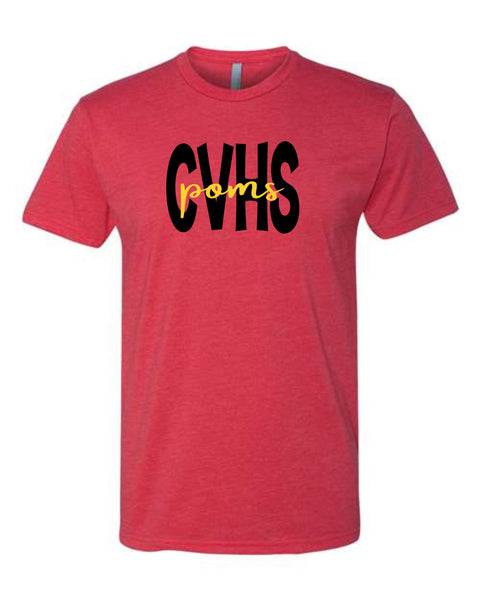 Castle View Poms CVHS Design Tee- 3 Colors