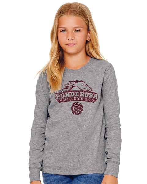 Pondo VOLLEYBALL Bella Canvas Long Sleeve Tee- 3 Colors