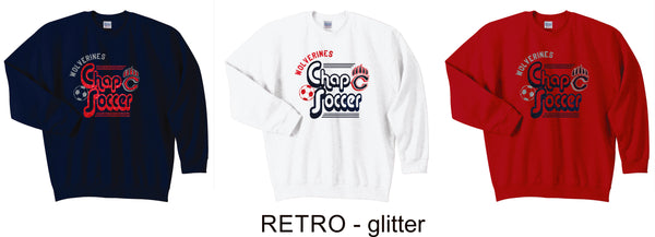 Chap Soccer Crewneck Sweatshirt- 6 designs- matte or glitter