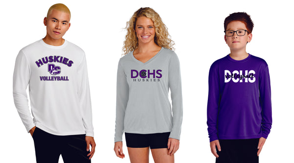 DCHS Volleyball Wicking Long Sleeve Tee- Youth, Ladies, Adult Sizes