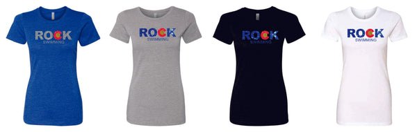 ROCK Swimming Premium Ladies Tee- 4 Colors- Matte or Gitter