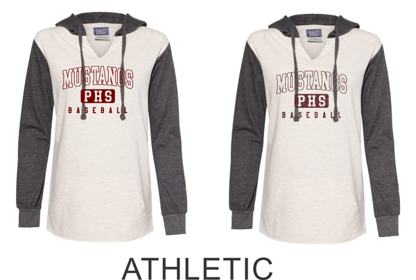 Pondo Baseball Ladies Raglan Hoodie - 12 Designs- Matte or Glitter