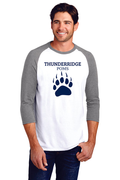 Thunder Ridge Poms Ladies or Unisex Raglan Tee- 2 Colors