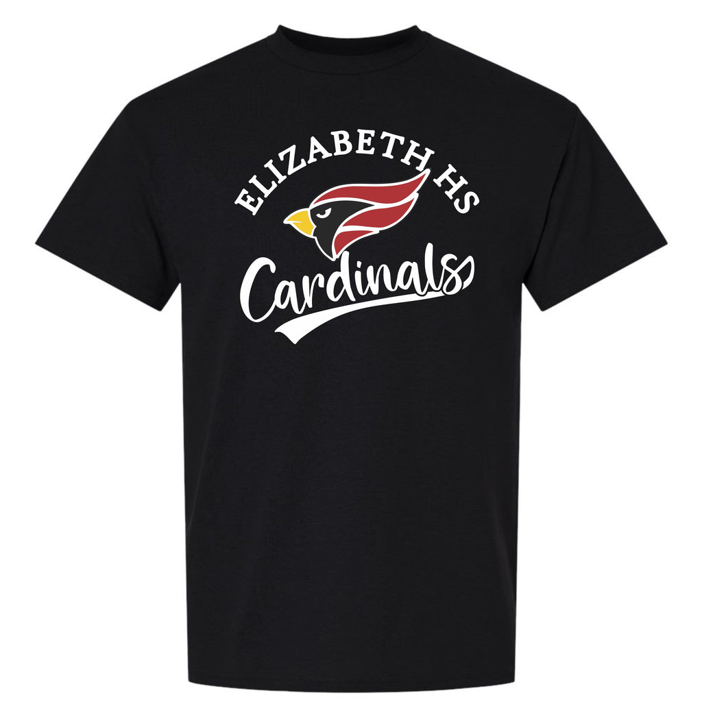 Elizabeth HS Basic Tee CARDINALS Design- Matte or Glitter